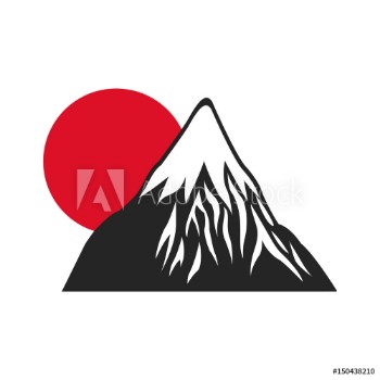 Picture of Mount fuji sun japan landscape natural image vector illustration